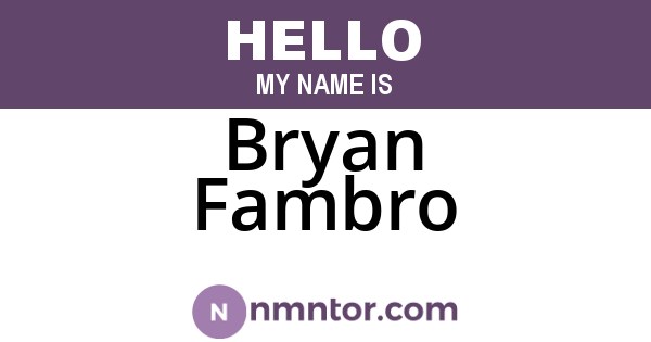 Bryan Fambro