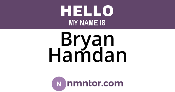 Bryan Hamdan