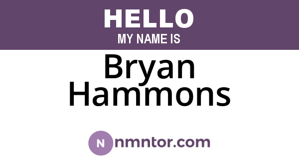 Bryan Hammons