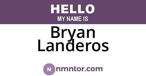 Bryan Landeros