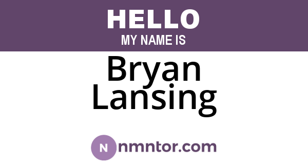 Bryan Lansing