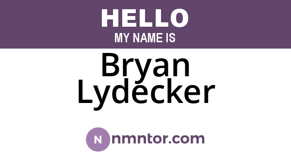 Bryan Lydecker