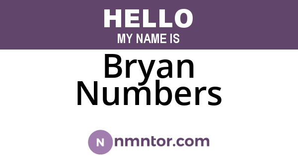 Bryan Numbers