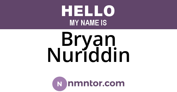 Bryan Nuriddin