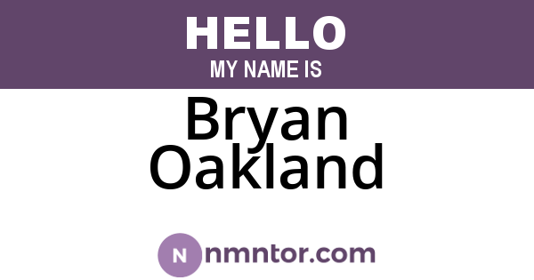 Bryan Oakland