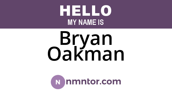 Bryan Oakman