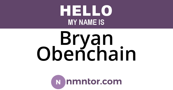Bryan Obenchain