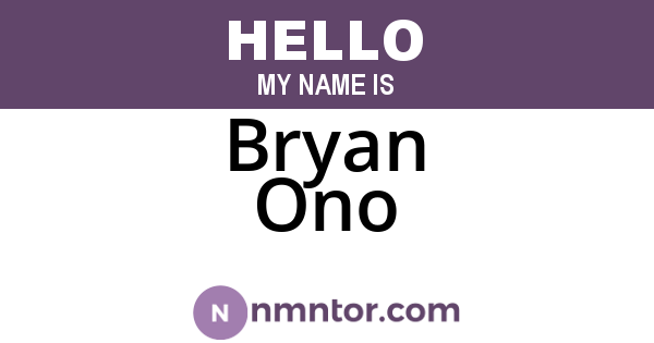 Bryan Ono