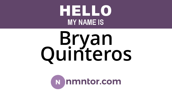 Bryan Quinteros