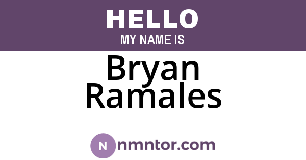 Bryan Ramales