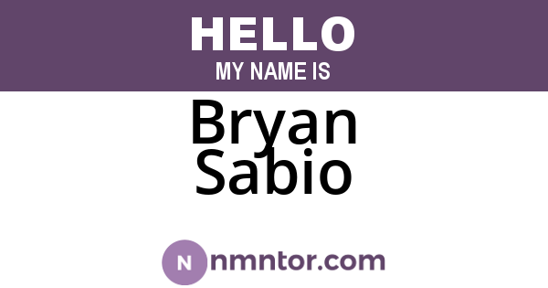 Bryan Sabio