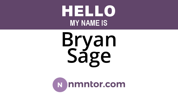 Bryan Sage