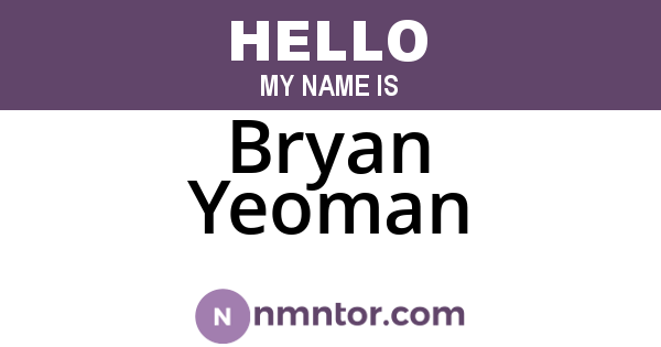 Bryan Yeoman