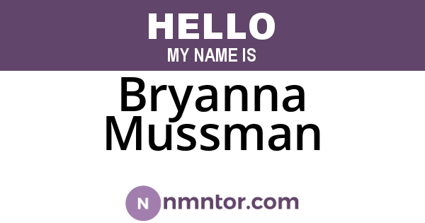 Bryanna Mussman