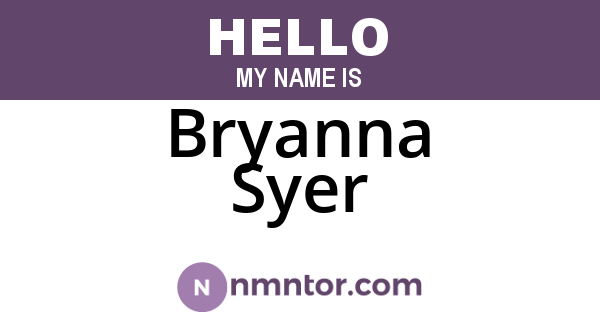 Bryanna Syer