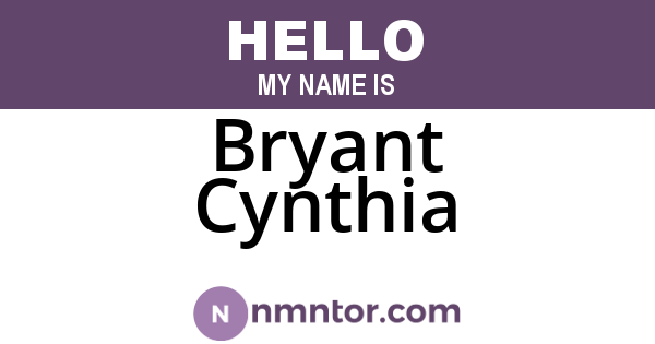 Bryant Cynthia