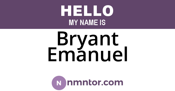 Bryant Emanuel