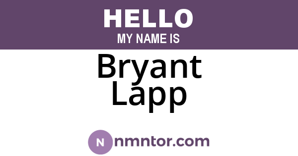 Bryant Lapp