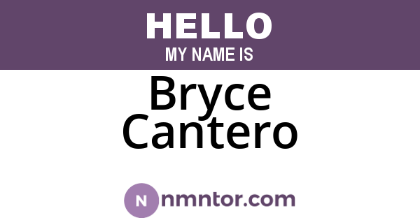 Bryce Cantero