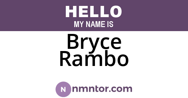 Bryce Rambo