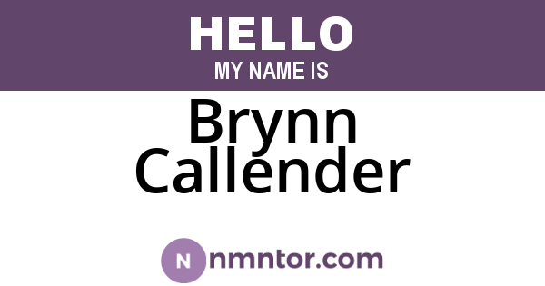 Brynn Callender