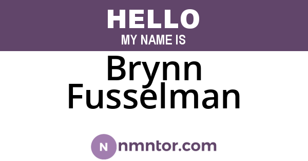 Brynn Fusselman