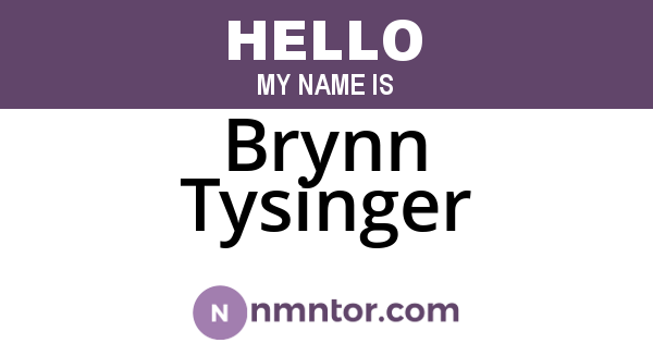 Brynn Tysinger