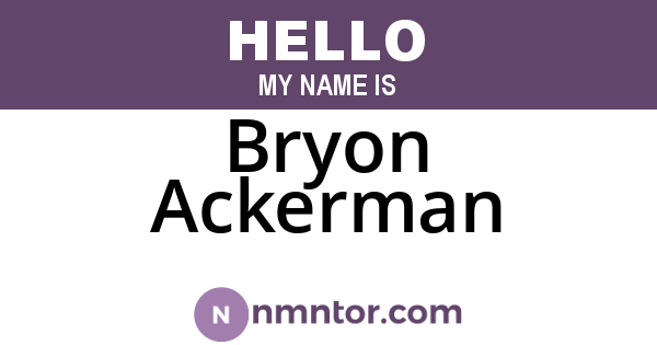 Bryon Ackerman