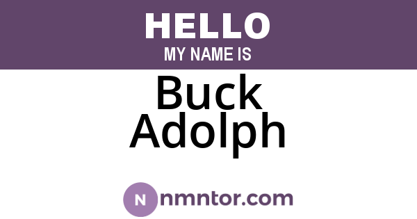 Buck Adolph