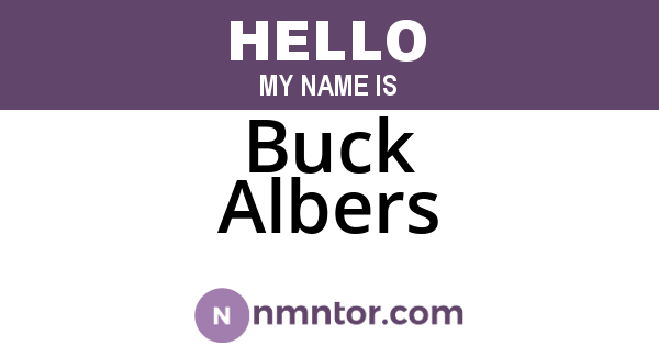 Buck Albers