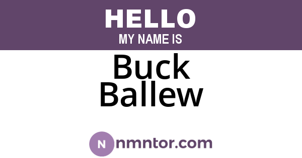 Buck Ballew