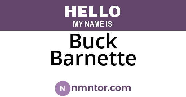 Buck Barnette