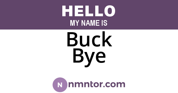 Buck Bye