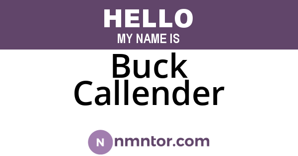 Buck Callender