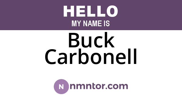 Buck Carbonell