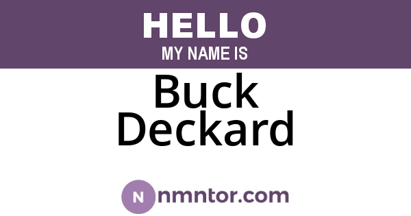 Buck Deckard