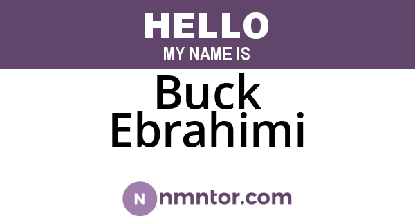 Buck Ebrahimi