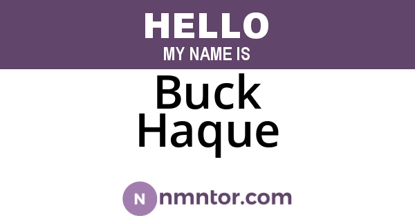 Buck Haque