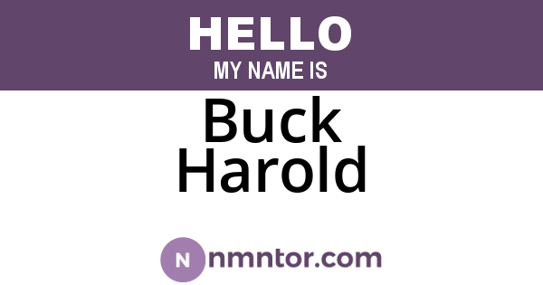 Buck Harold