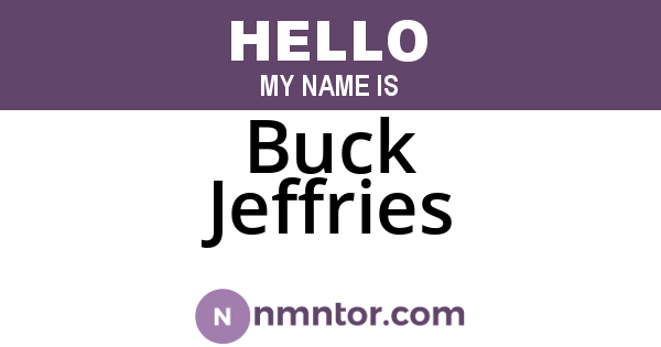 Buck Jeffries