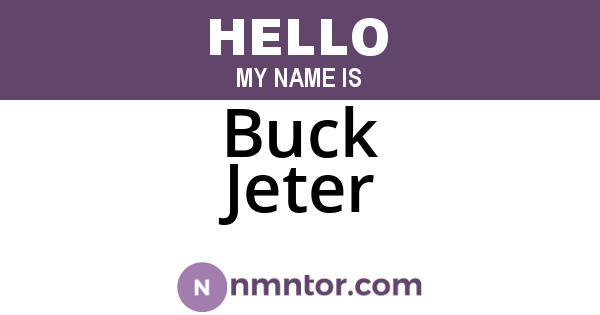 Buck Jeter