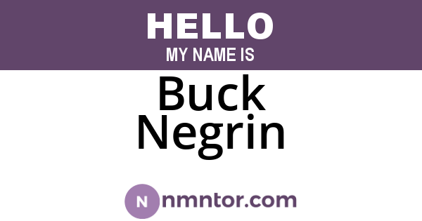 Buck Negrin
