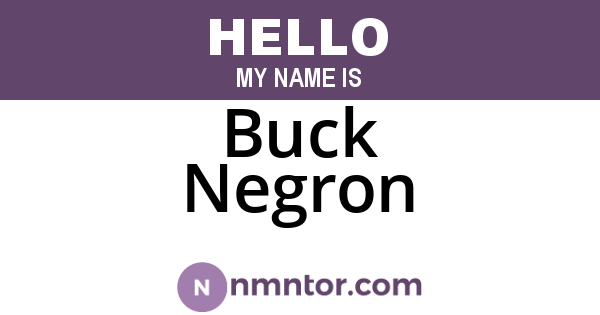 Buck Negron