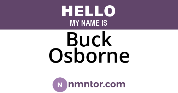 Buck Osborne