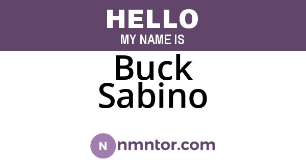 Buck Sabino