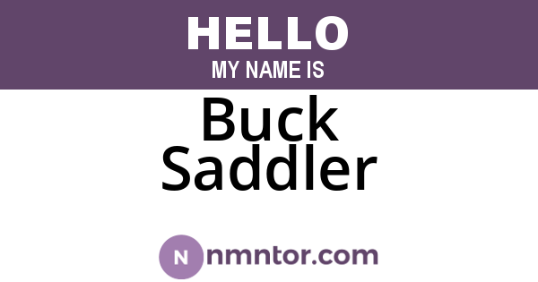 Buck Saddler