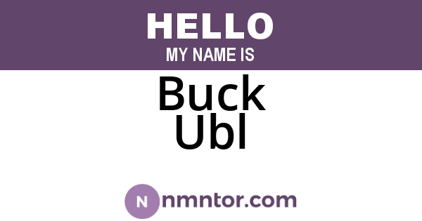 Buck Ubl