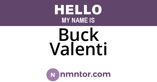 Buck Valenti