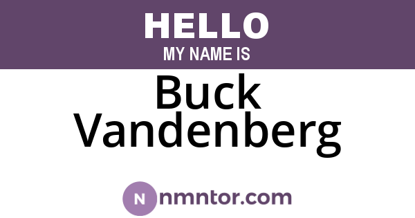 Buck Vandenberg