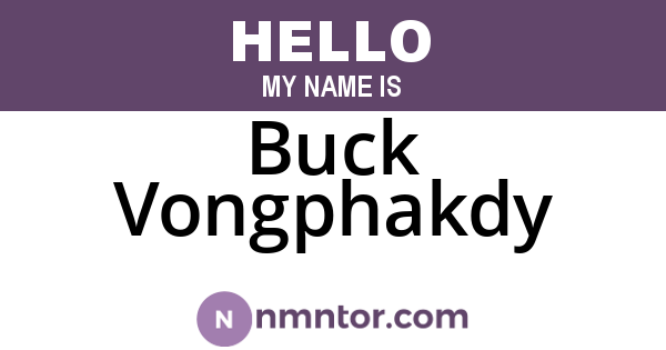 Buck Vongphakdy
